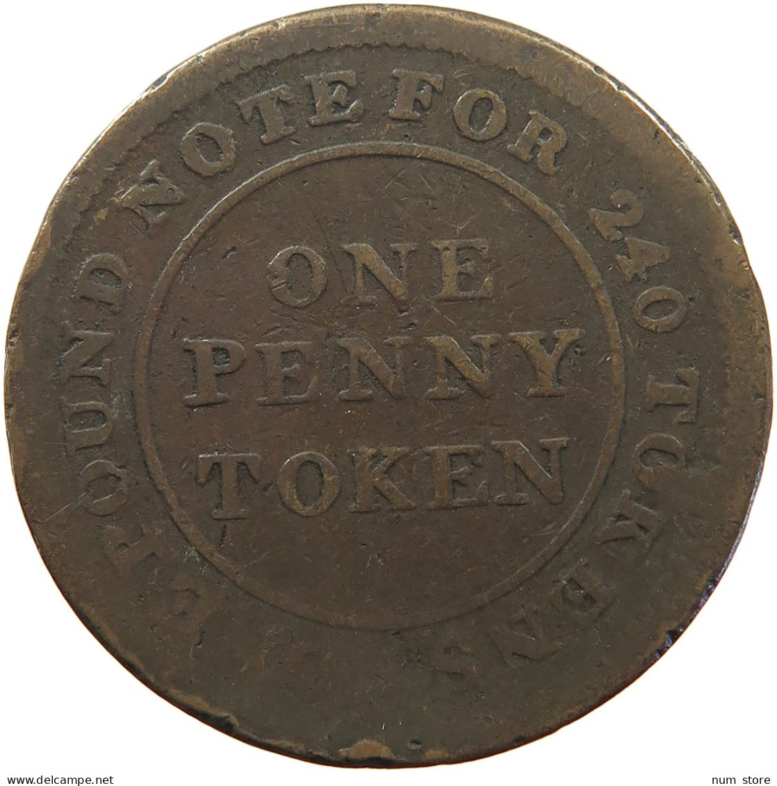 GREAT BRITAIN PENNY 1813 GEORGE III. 1760-1820 FLINT LEAD WORKS #s017 0239 - C. 1 Penny