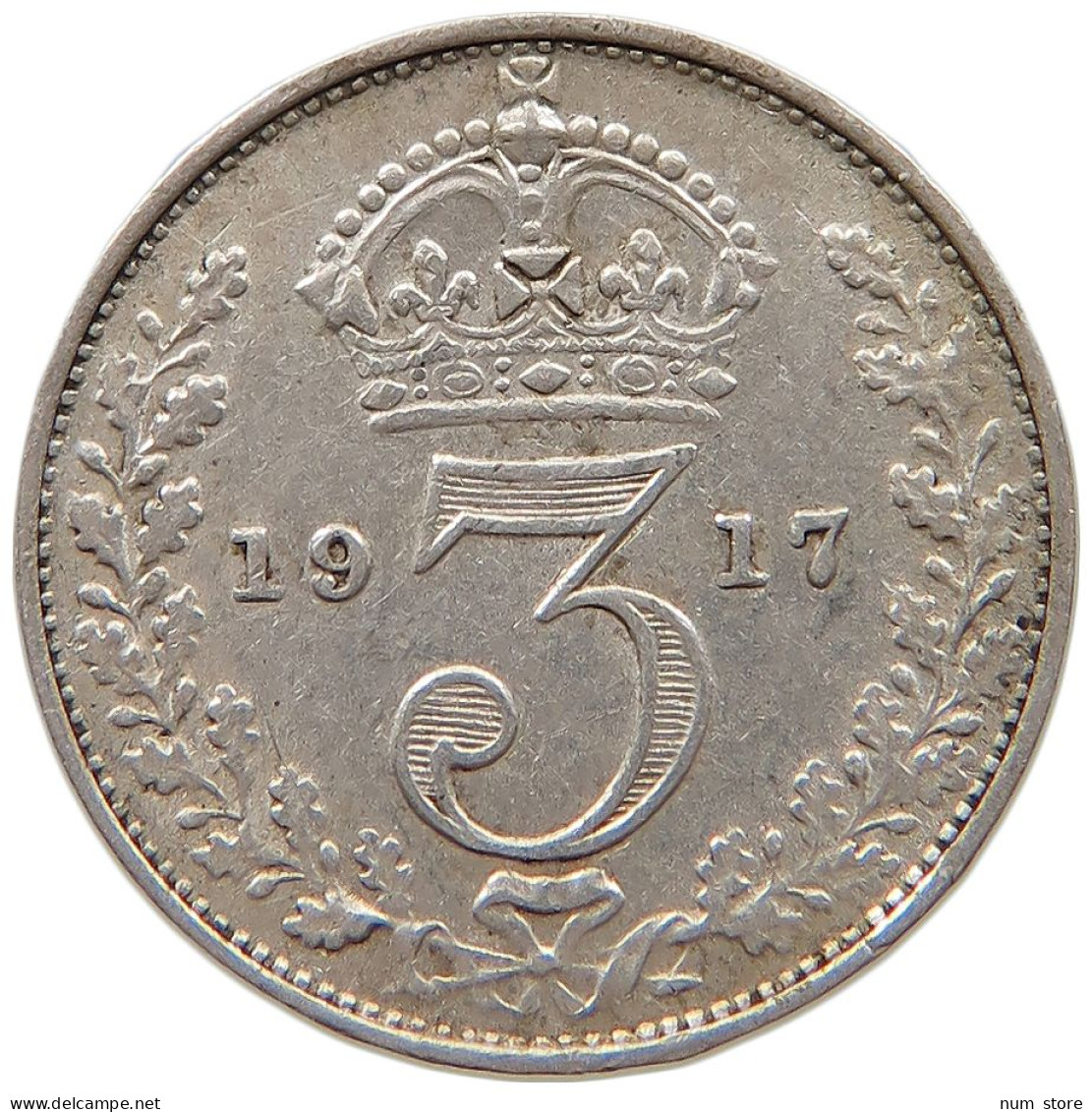 GREAT BRITAIN THREEPENCE 1917 George V. (1910-1936) #c036 0309 - F. 3 Pence