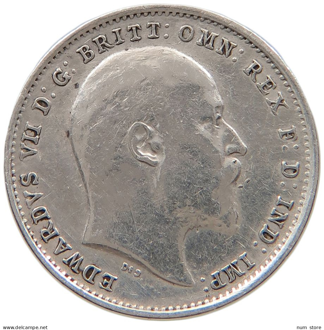 GREAT BRITAIN THREEPENCE 1908 Edward VII., 1901 - 1910 #a063 0597 - F. 3 Pence