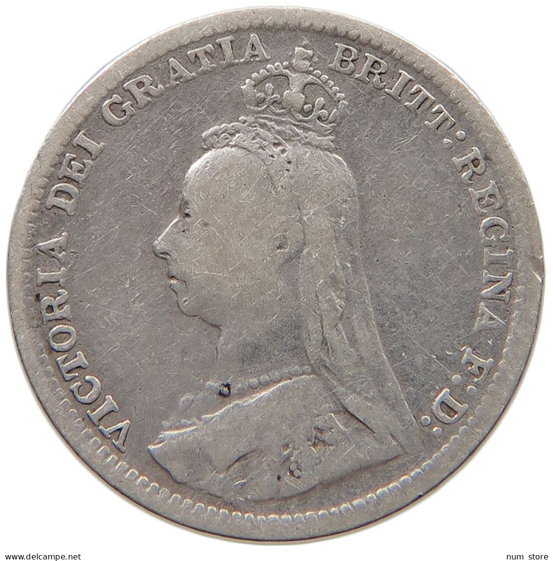 GREAT BRITAIN THREEPENCE 1892 Victoria 1837-1901 #c010 0451 - F. 3 Pence