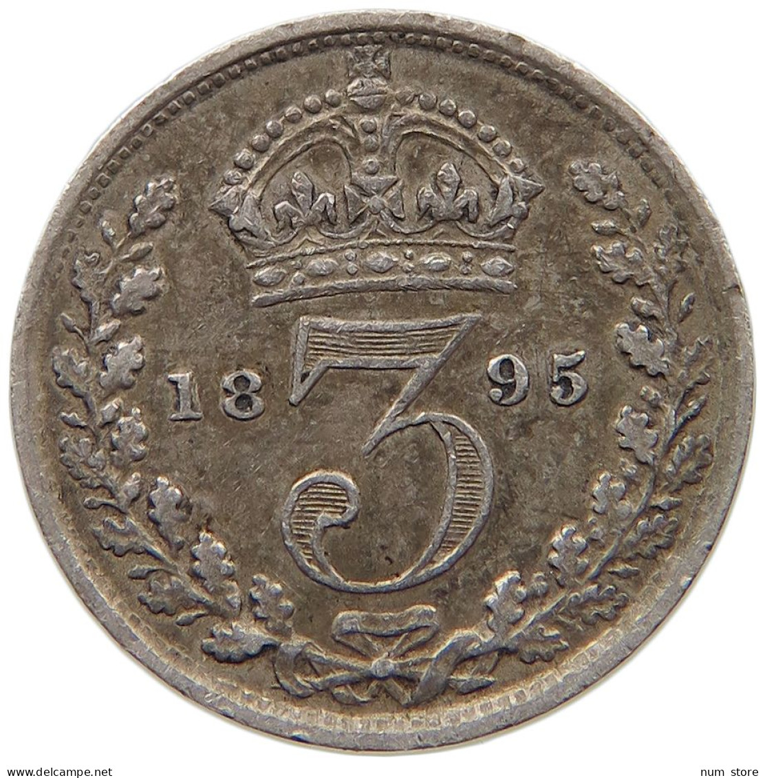 GREAT BRITAIN THREEPENCE 1895 Victoria 1837-1901 #c016 0339 - F. 3 Pence