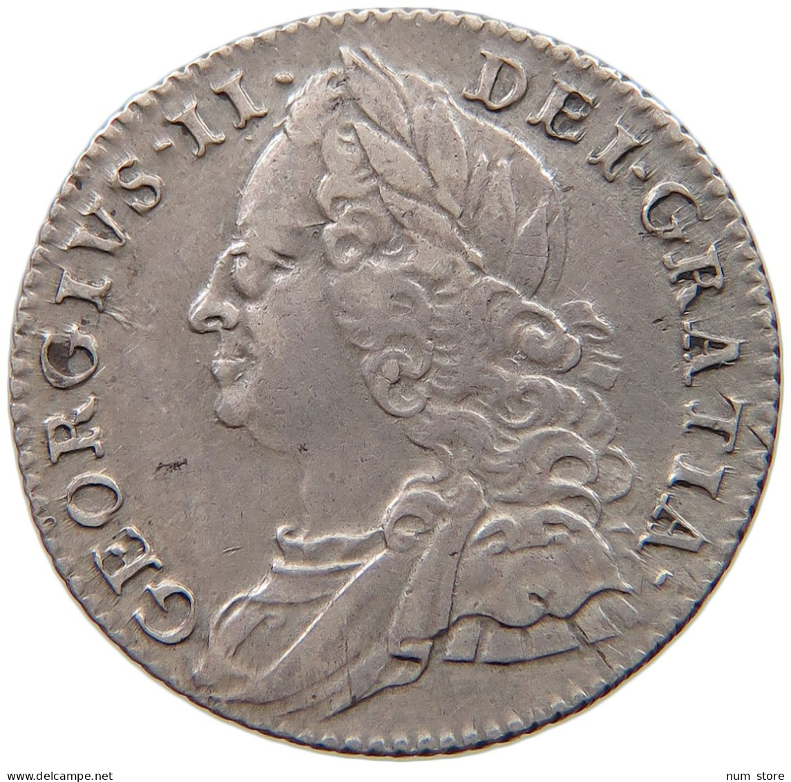GREAT BRITAIN SIXPENCE 1758 George II. 1727-1760. #t107 0389 - G. 6 Pence