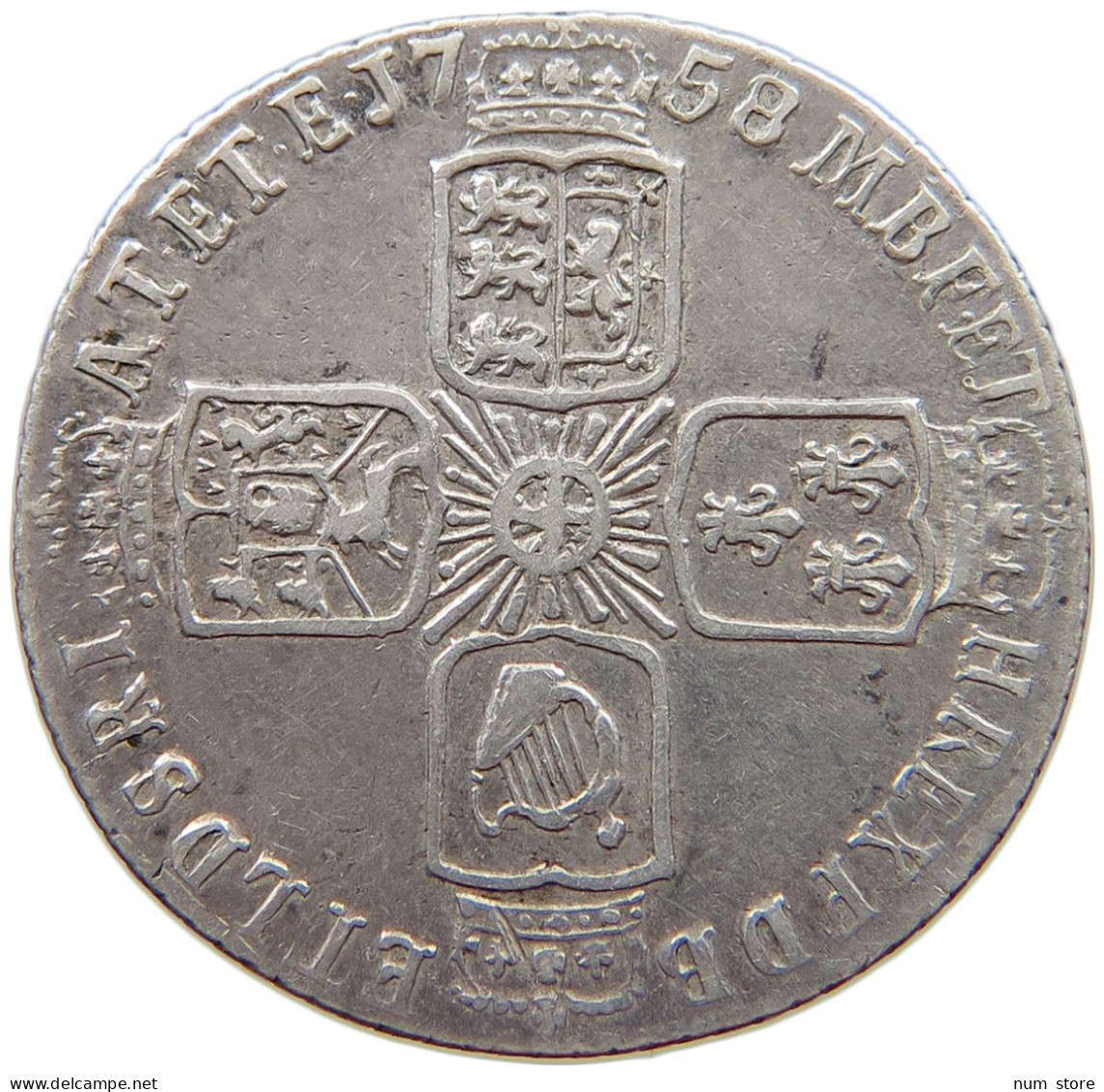 GREAT BRITAIN SIXPENCE 1758 George II. 1727-1760. #t078 0251 - G. 6 Pence