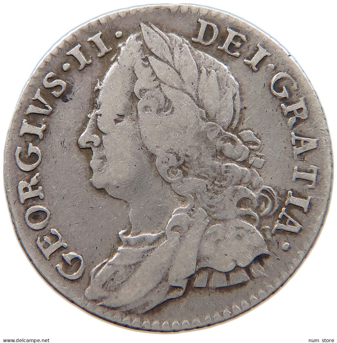GREAT BRITAIN SIXPENCE 1757 George II. 1727-1760 #t021 0135 - G. 6 Pence