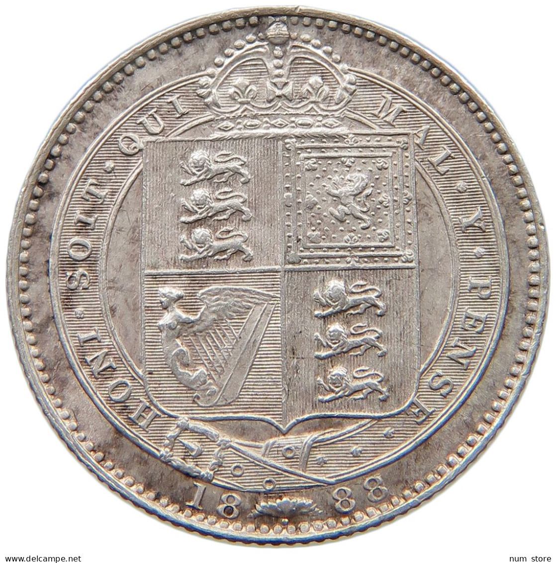 GREAT BRITAIN SHILLING 1888 Victoria 1837-1901 #t085 0259 - I. 1 Shilling