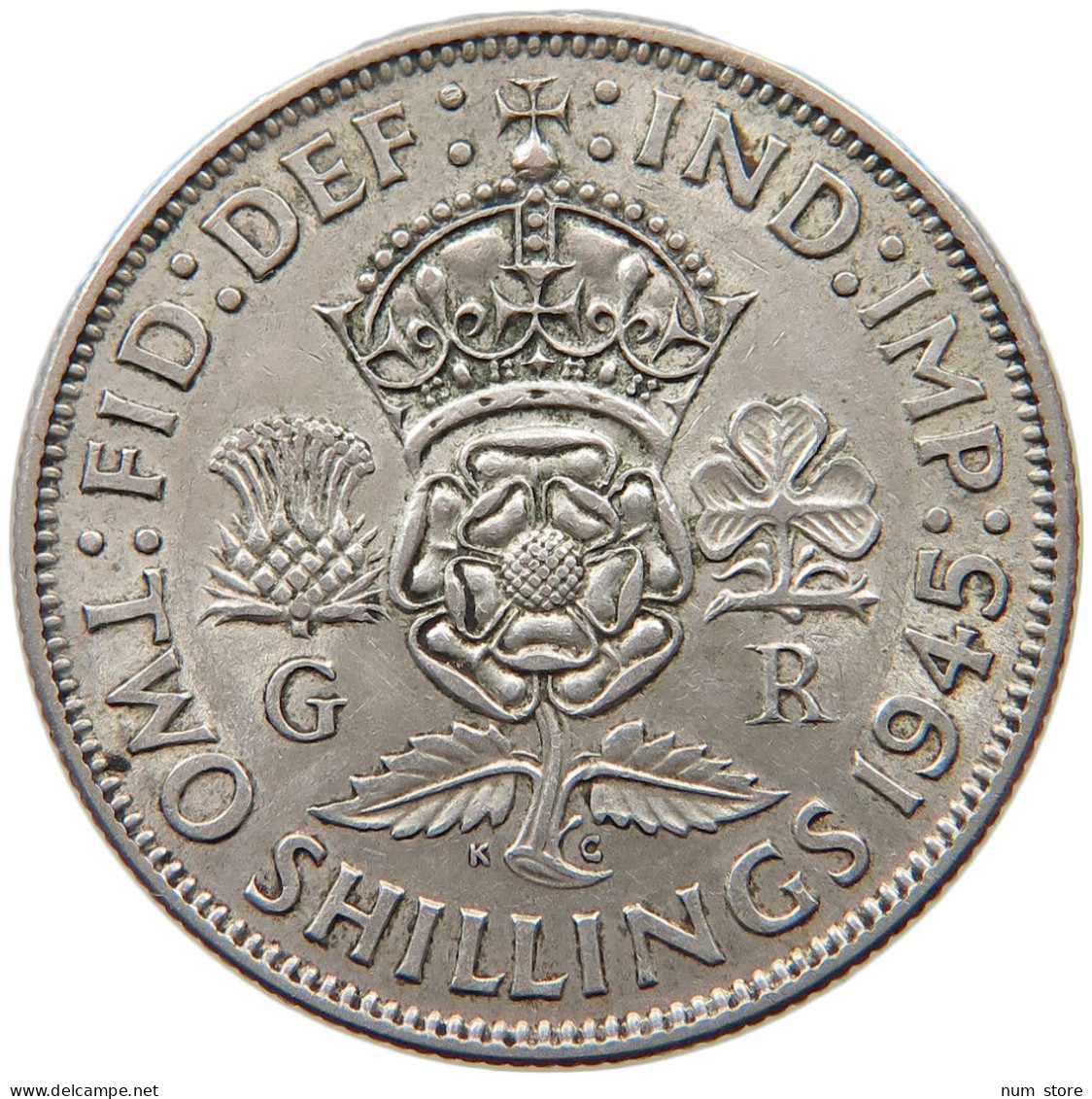 GREAT BRITAIN TWO SHILLINGS 1945 George VI. (1936-1952) #s035 0123 - J. 1 Florin / 2 Schillings