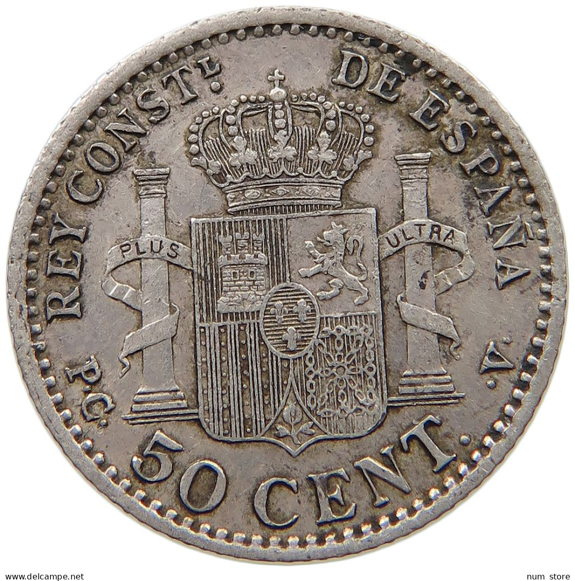 SPAIN 50 CENTIMOS 1904 Alfonso XIII. (1886–1941) #a033 0103 - Autres & Non Classés