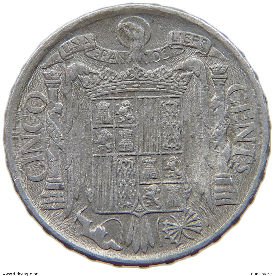 SPAIN 5 CENTIMOS 1941 Alfonso XIII. (1886–1941) V IN ULTRA ON PILAR #s069 0657 - Andere & Zonder Classificatie