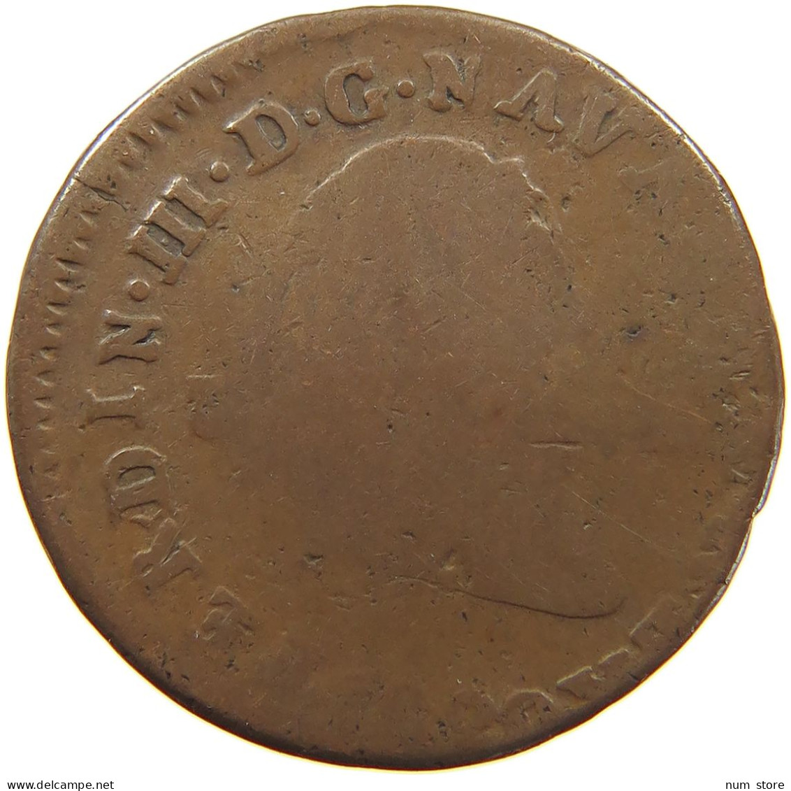 SPAIN 3 MARAVEDIS 1826 NAVARRA #t158 0047 - Provincial Currencies