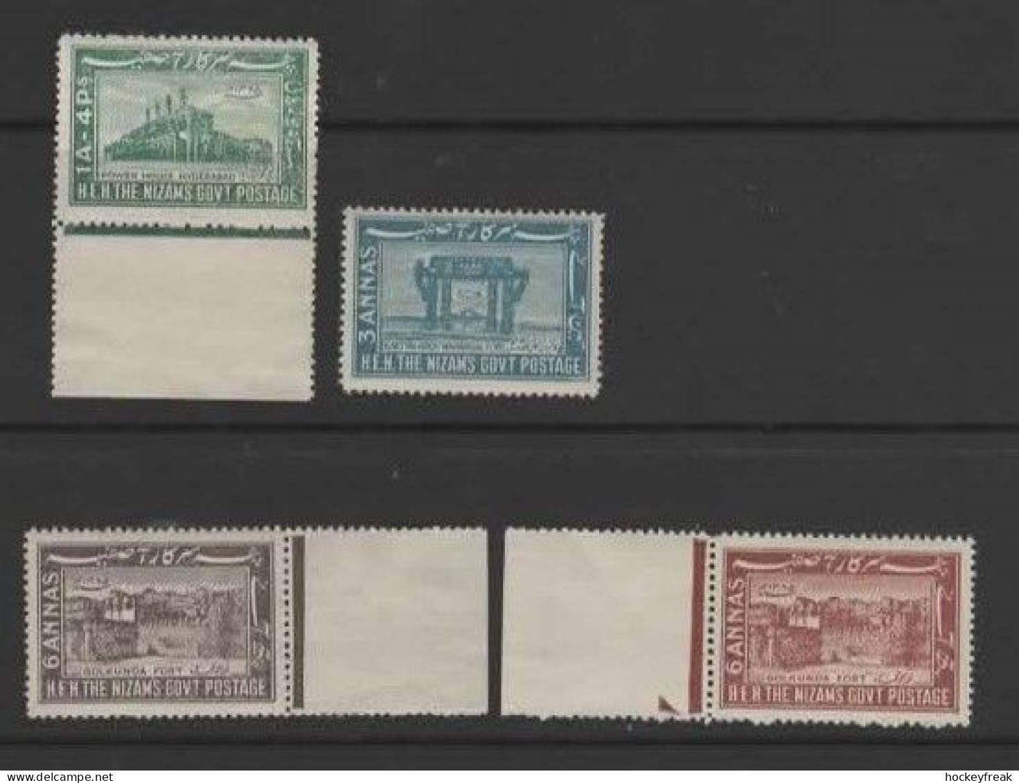 Hyderabad 1937-1949 - HEH The Nizam's Govt - Set Of 3 + 6a Red-brown SG55-57 & 57a MNH Cat £32 - MUST See Description - Hyderabad