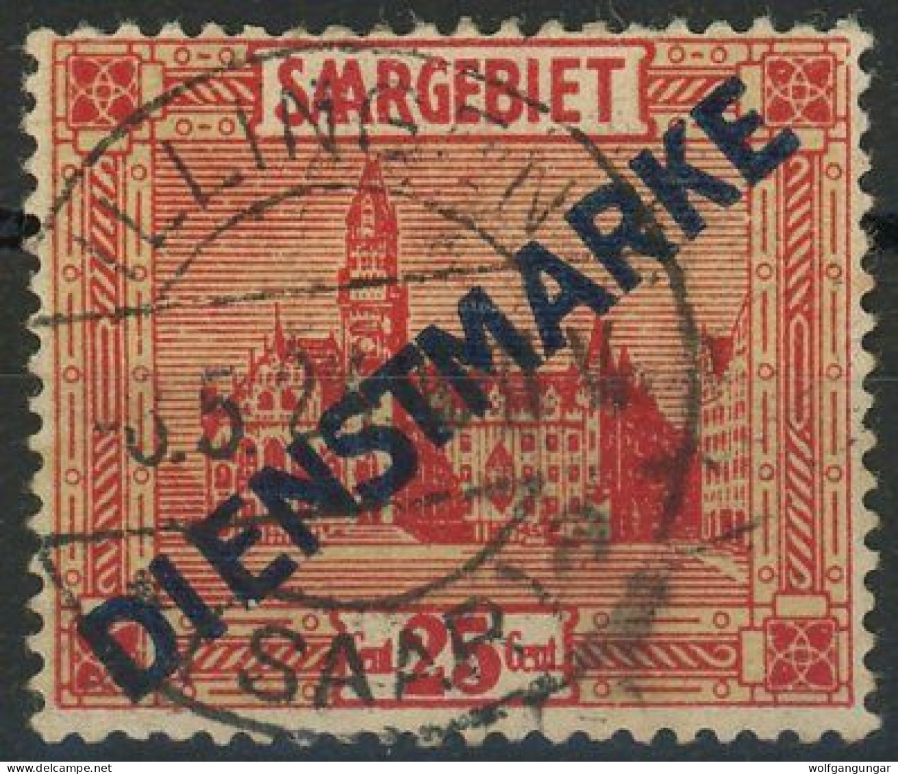 SAAR DIENSTMARKEN 1923 Michel Nummer 14I Gestempelt - Dienstmarken