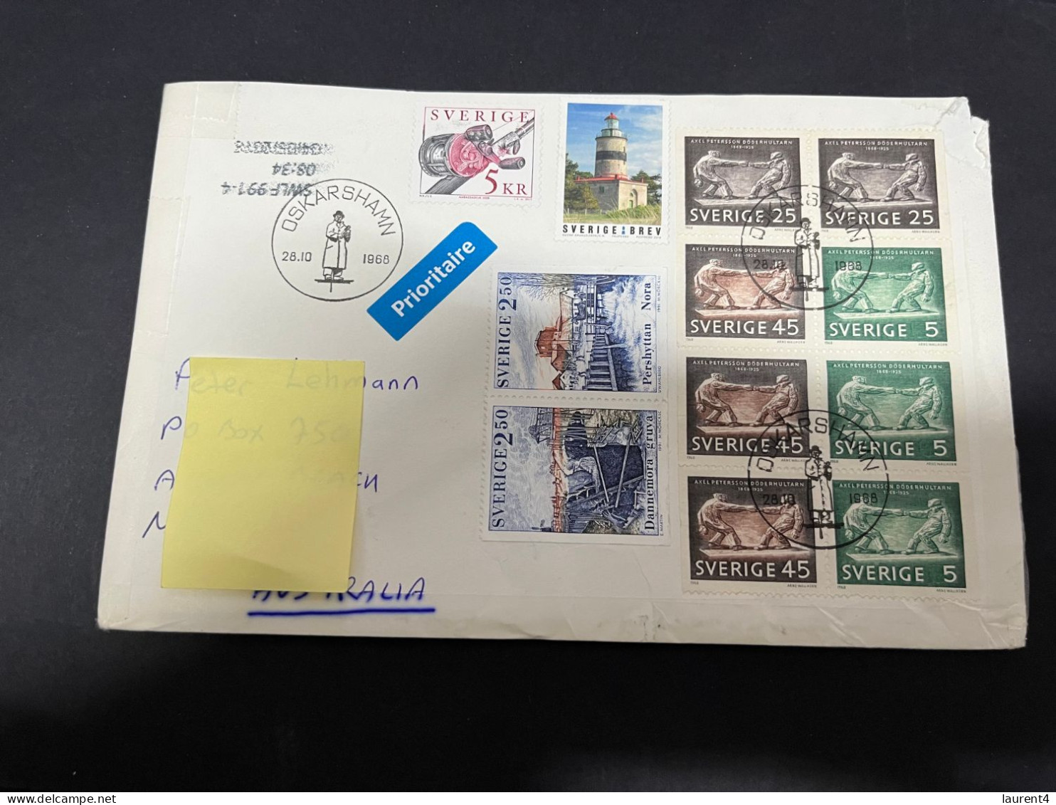 12-11-2023 (2 V 4) Sweden Letter Posted To Australia 1968 (with Many Stamps) 19x12,5 Cm - Briefe U. Dokumente