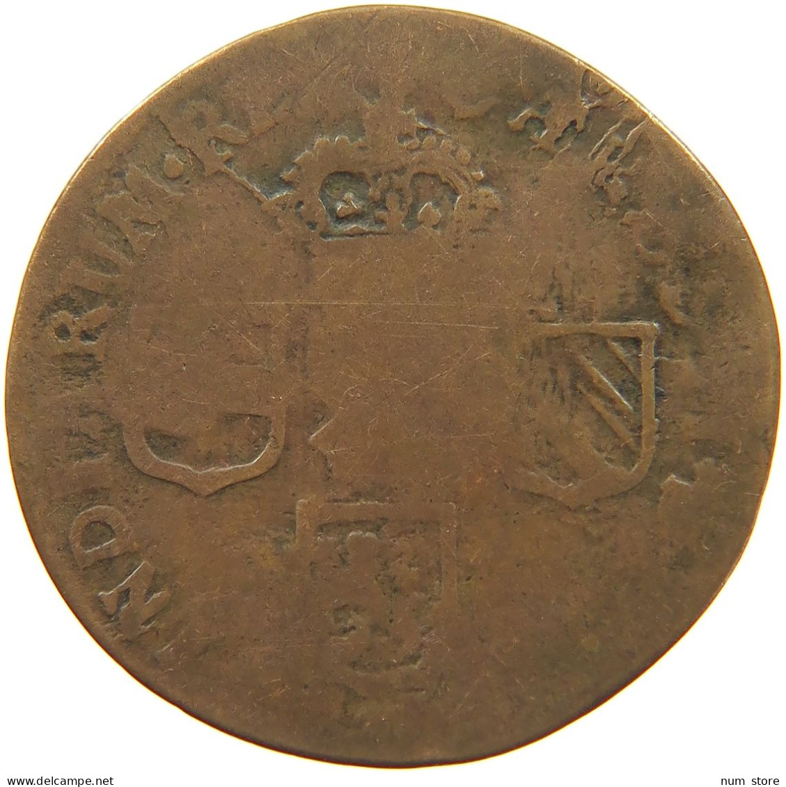 SPANISH NETHERLANDS LIARD 1695 CARLOS II (1665-1700) #c032 0651 - 1556-1713 Spanish Netherlands