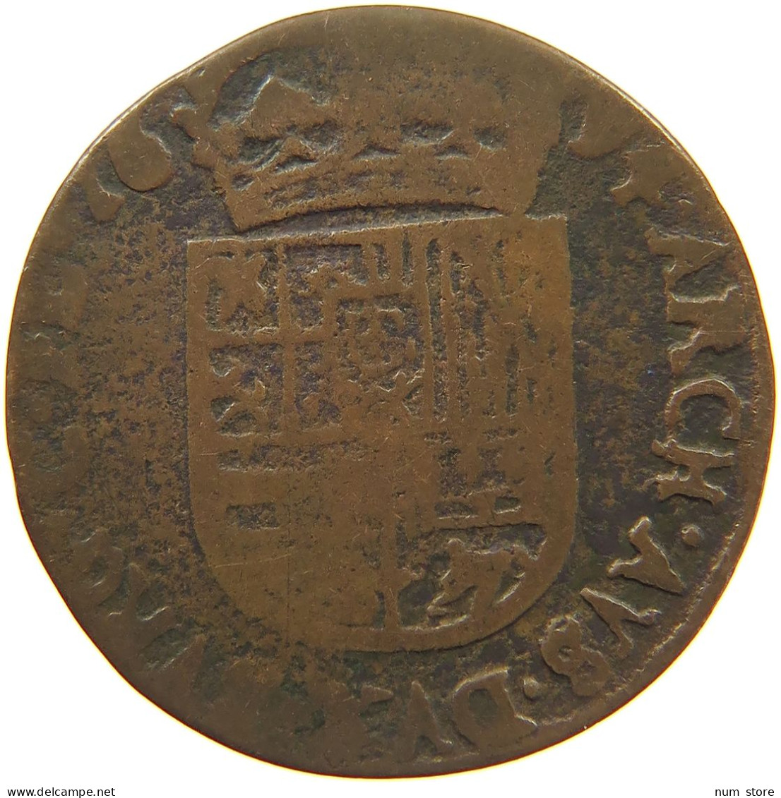 SPANISH NETHERLANDS LIARD 1694 CARLOS II (1665-1700) #c032 0641 - 1556-1713 Pays-Bas Espagols