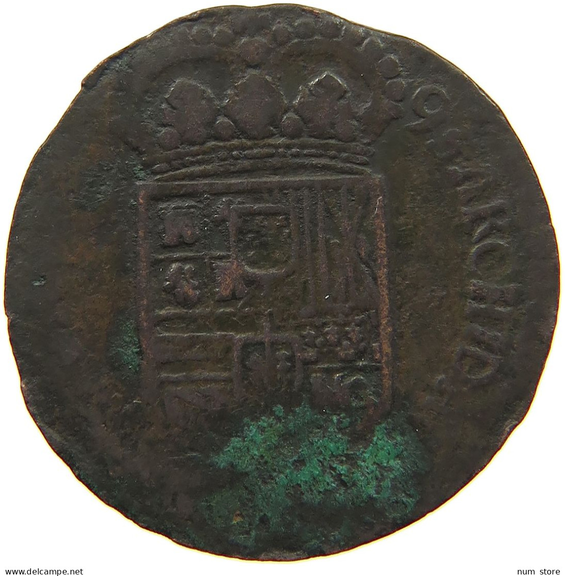 SPANISH NETHERLANDS LIARD 1695 CARLOS II (1665-1700) #s056 0409 - 1556-1713 Spanische Niederlande