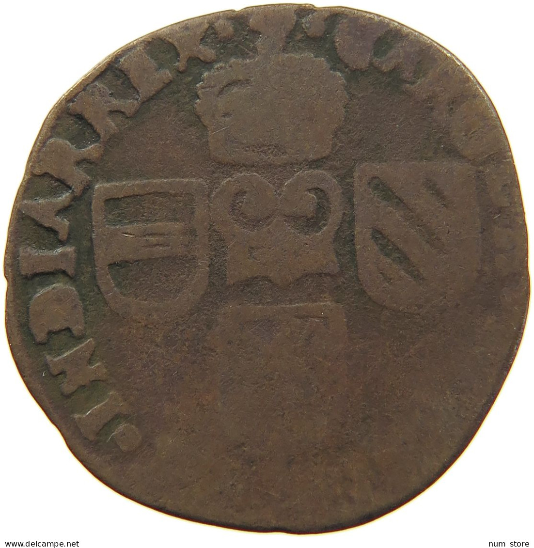 SPANISH NETHERLANDS LIARD 1694 CARLOS II (1665-1700) #c080 0751 - 1556-1713 Spanische Niederlande