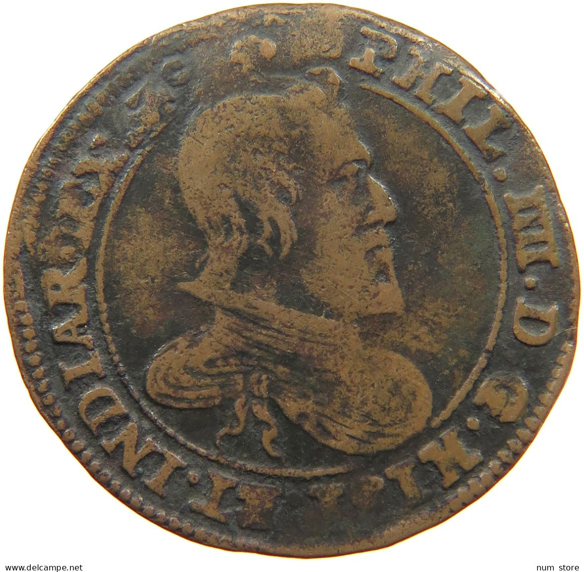 SPANISH NETHERLANDS JETON 1650 FELIPE IV. 1621-1665 Inauguration #c054 0201 - 1556-1713 Spanische Niederlande