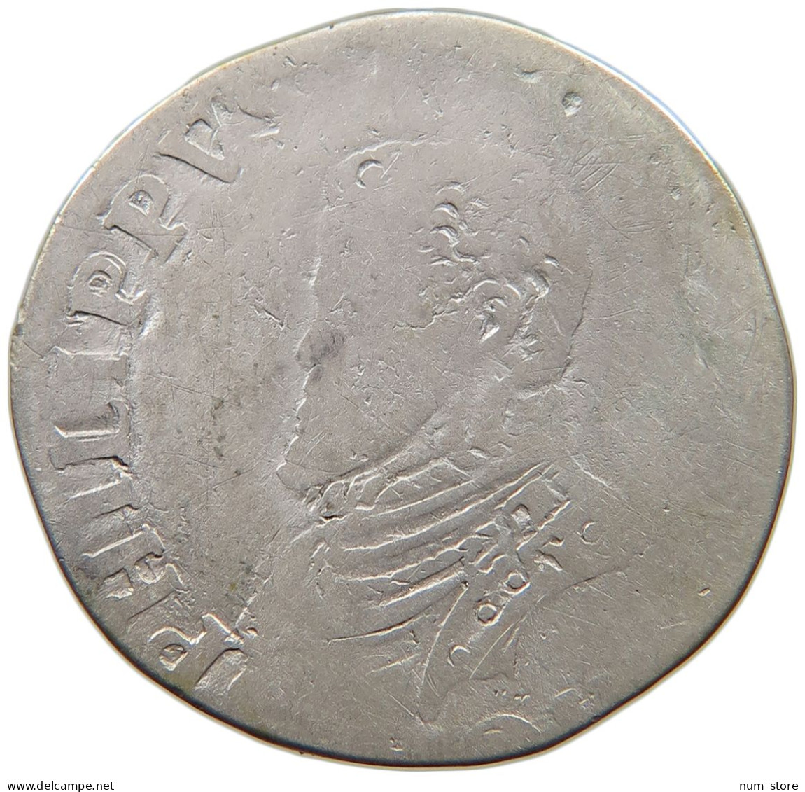 SPANISH NETHERLANDS 1/10 PHILIPSDAALDER  FELIPE II. 1556-1598 #t154 0443 - Spanische Niederlande