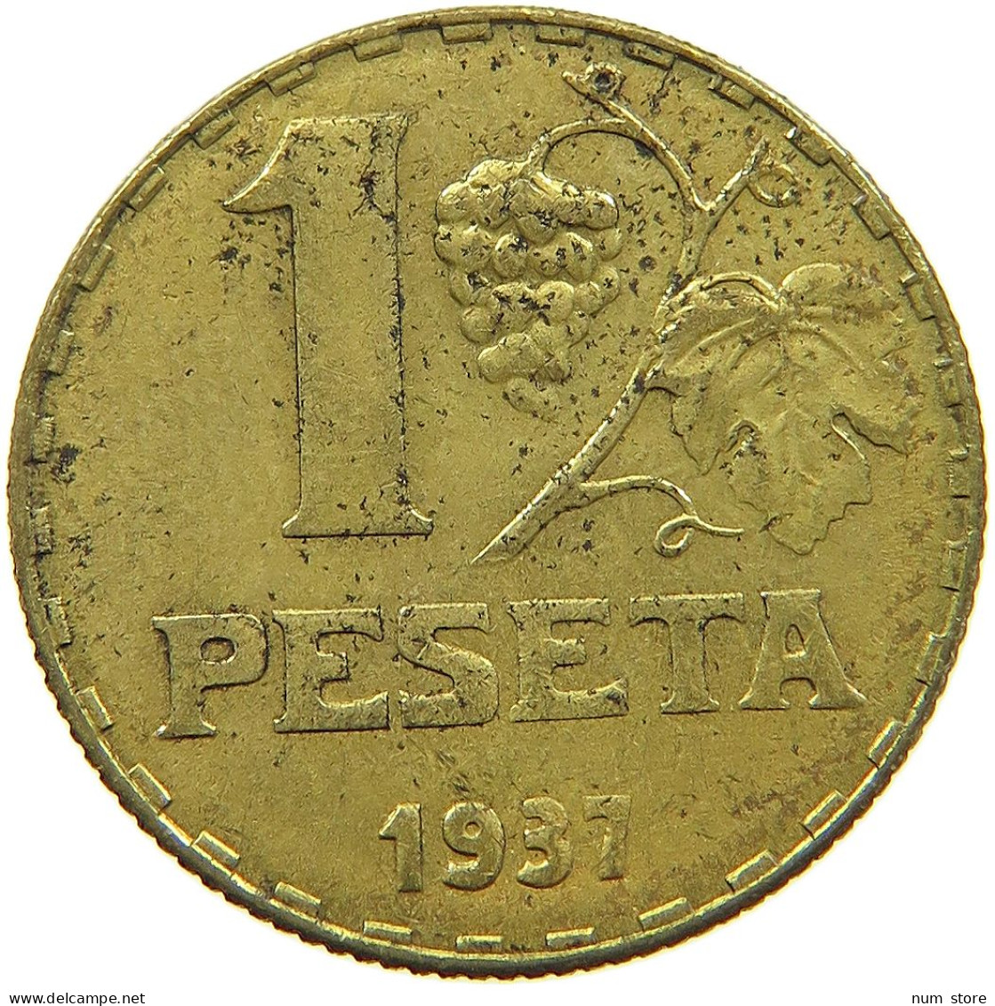 SPAIN PESETA 1937  #t113 0015 - 1 Peseta
