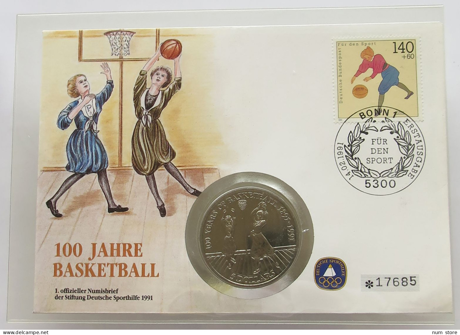 NIUE NUMISBRIEF / STATIONERY 5 DOLLARS 1991  #ns01 0097 - Niue