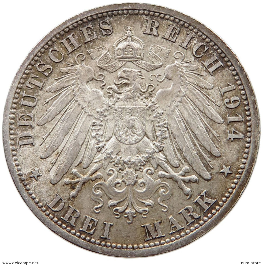 PREUSSEN 3 MARK 1914  #t083 0227 - 2, 3 & 5 Mark Silver