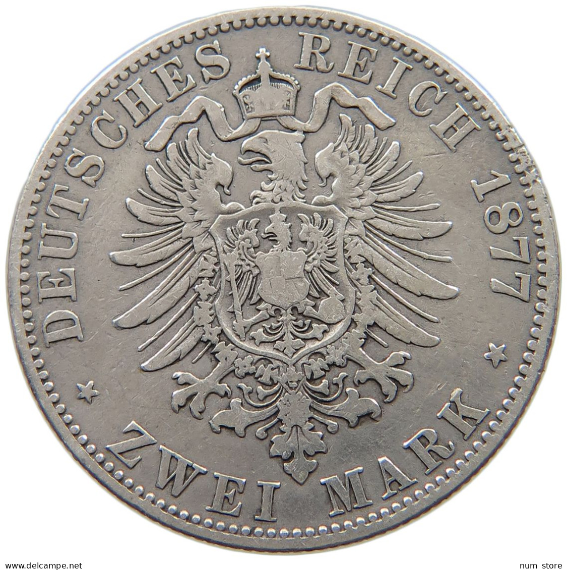 PREUSSEN 2 MARK 1877  #t154 0453 - 2, 3 & 5 Mark Silver