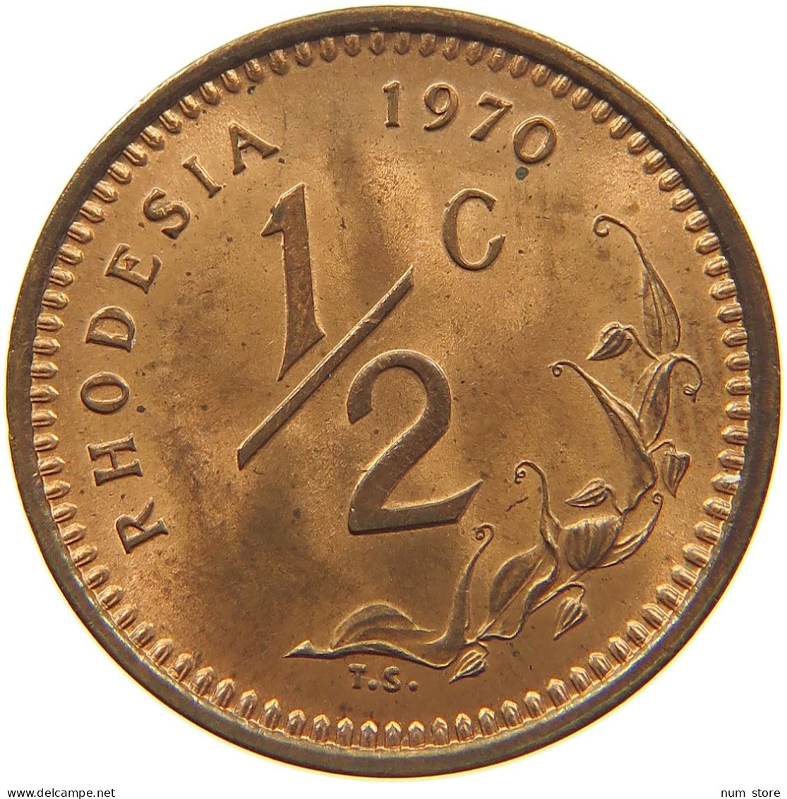 RHODESIA 1/2 CENT 1970  #c036 0683 - Rhodesië