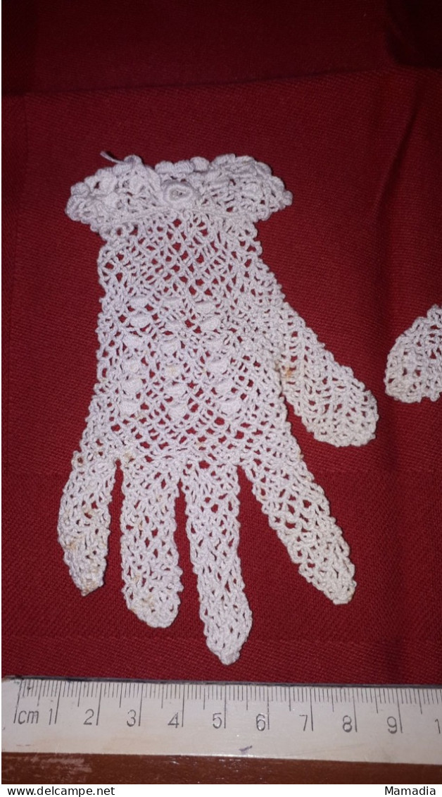 GANTS ANCIENS ENFANTS FILLES 1 à 3 ANS COTON CROCHET DENTELLE FANTAISIE - 1900-1940