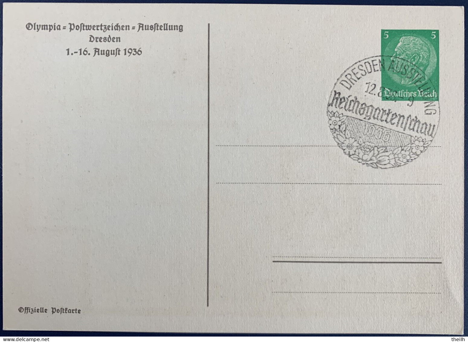 Ganzsache Postkarte, "Deutsche Familie", 1936 - Private Postal Stationery