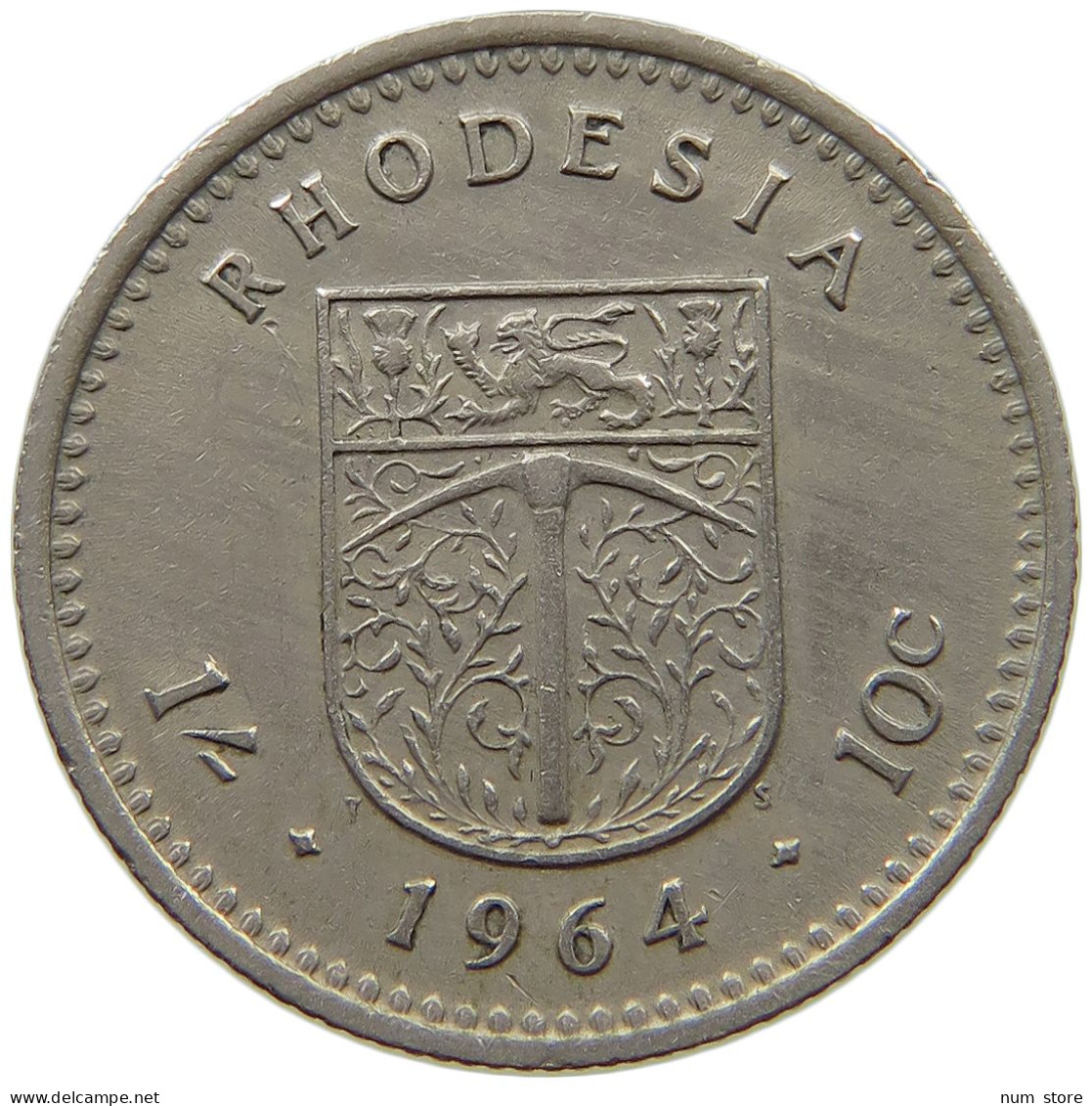 RHODESIA 10 CENTS 1964 Elizabeth II. (1952-2022) #a089 0695 - Rhodesia