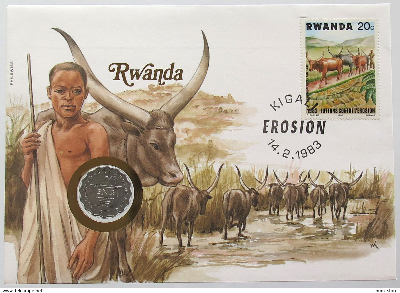 RWANDA STATIONERY 2 FRANCS 1970  #bs18 0075 - Rwanda