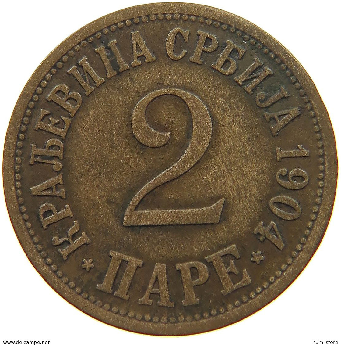 SERBIA 2 PARE 1904 Petar I. (1903-1918) #s078 0725 - Serbia