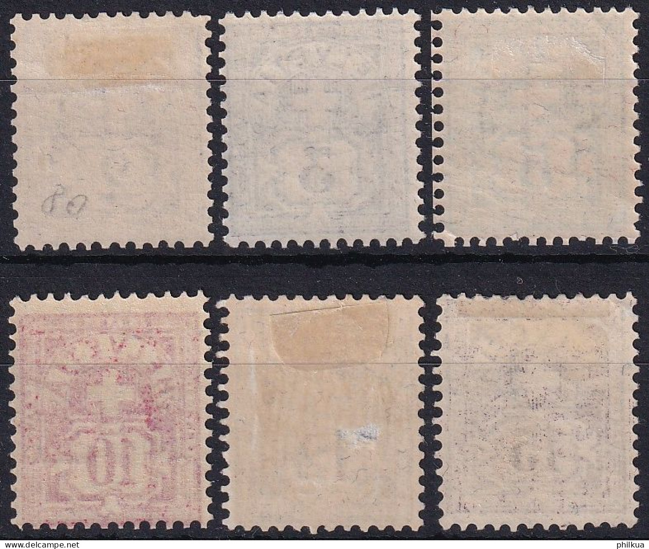 MiNr. 82 - 87 / Zumst. 80-85 - Schweiz 1906, Aug. Freimarken: Kreuz über Wertschild - Ungebraucht/*/MH - Unused Stamps