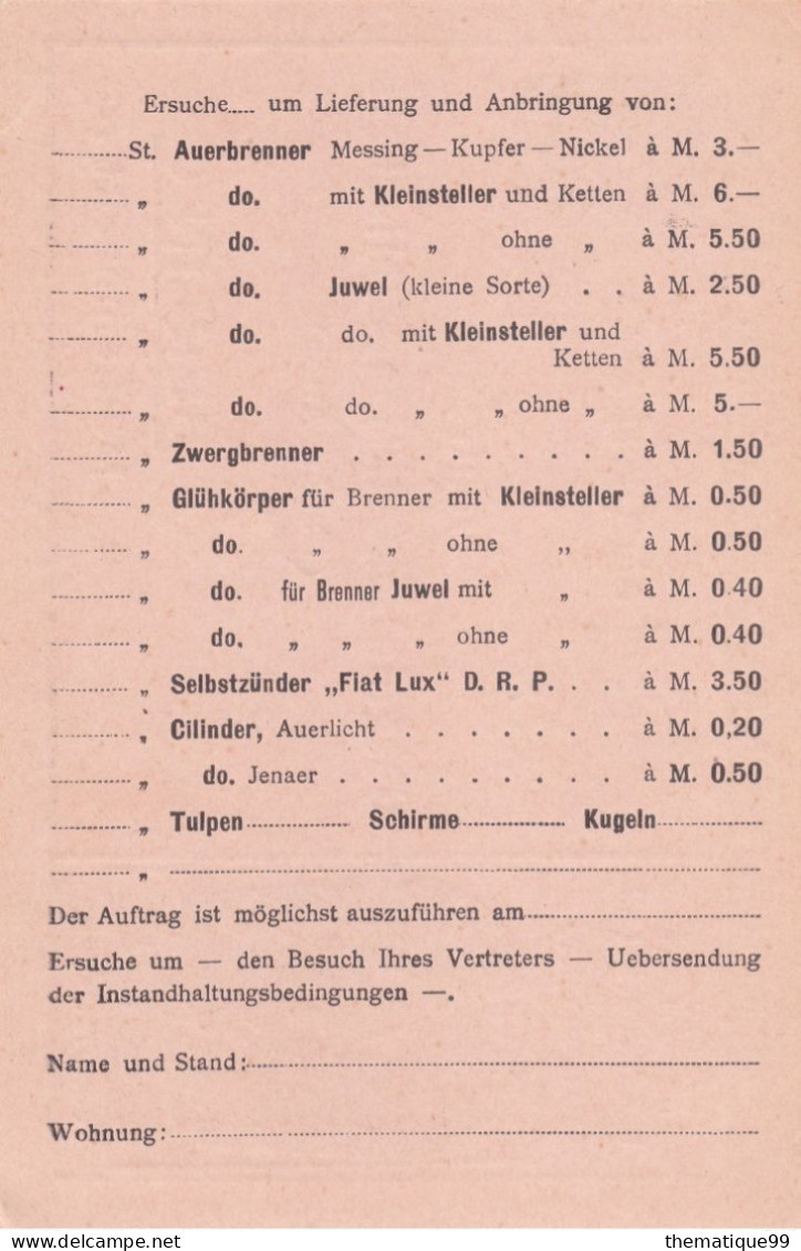 Entier De La Poste Locale Allemande De Berlin (1890) Timbrée Sur Commande Publicité Avec Lion, Gaz Et Lumière - Big Cats (cats Of Prey)