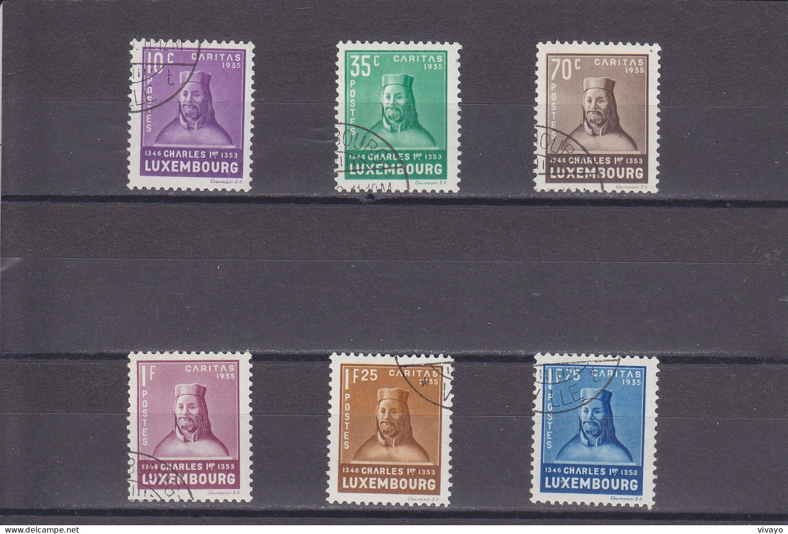 LUXEMBOURG - O / FINE CANCELLED - 1935 - CARITAS - CHARLES I -  Yv. 276/81   -   Mi. 284/9 - Used Stamps