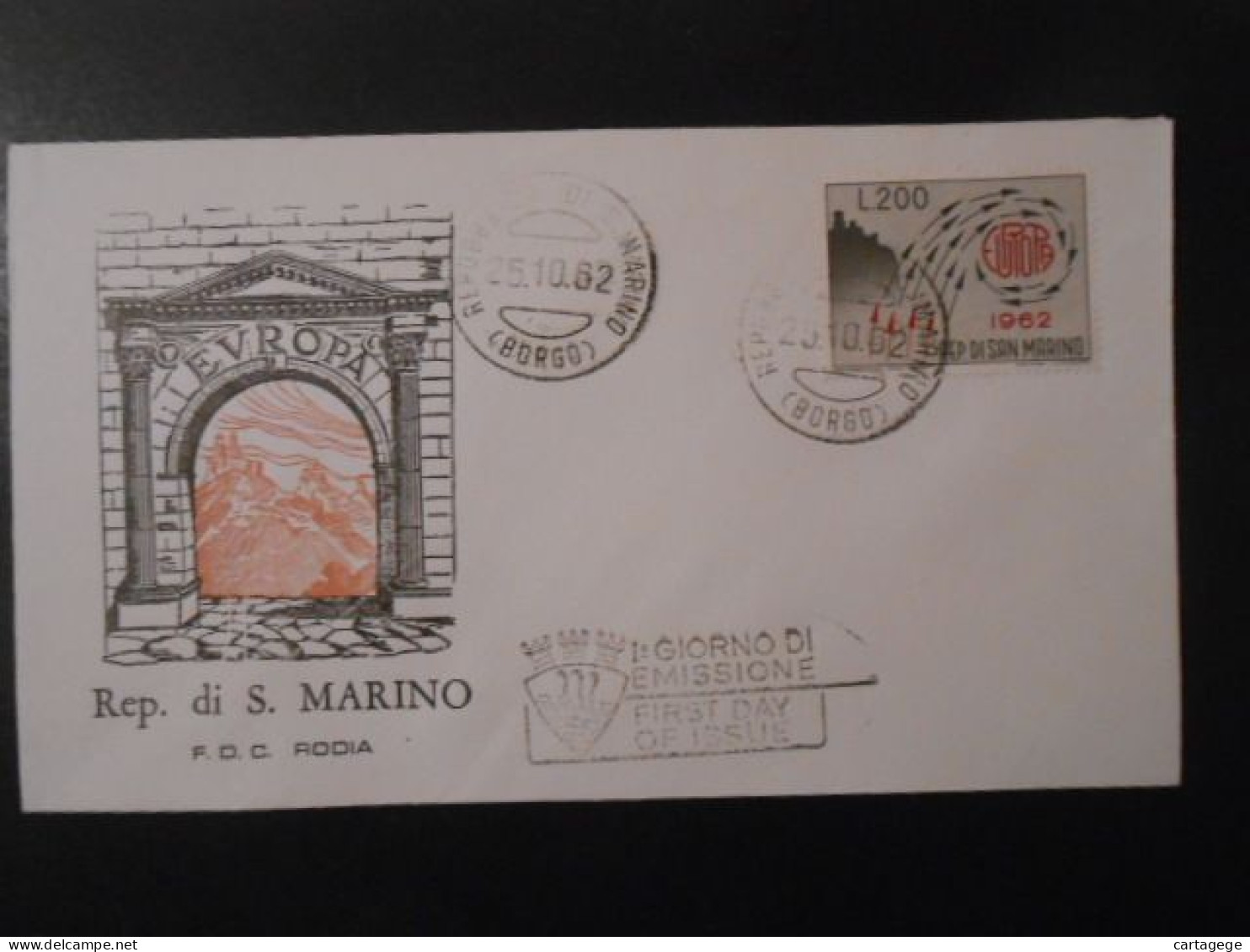 SAINT-MARIN YT FDC 572 EUROPA 1962 - 1962