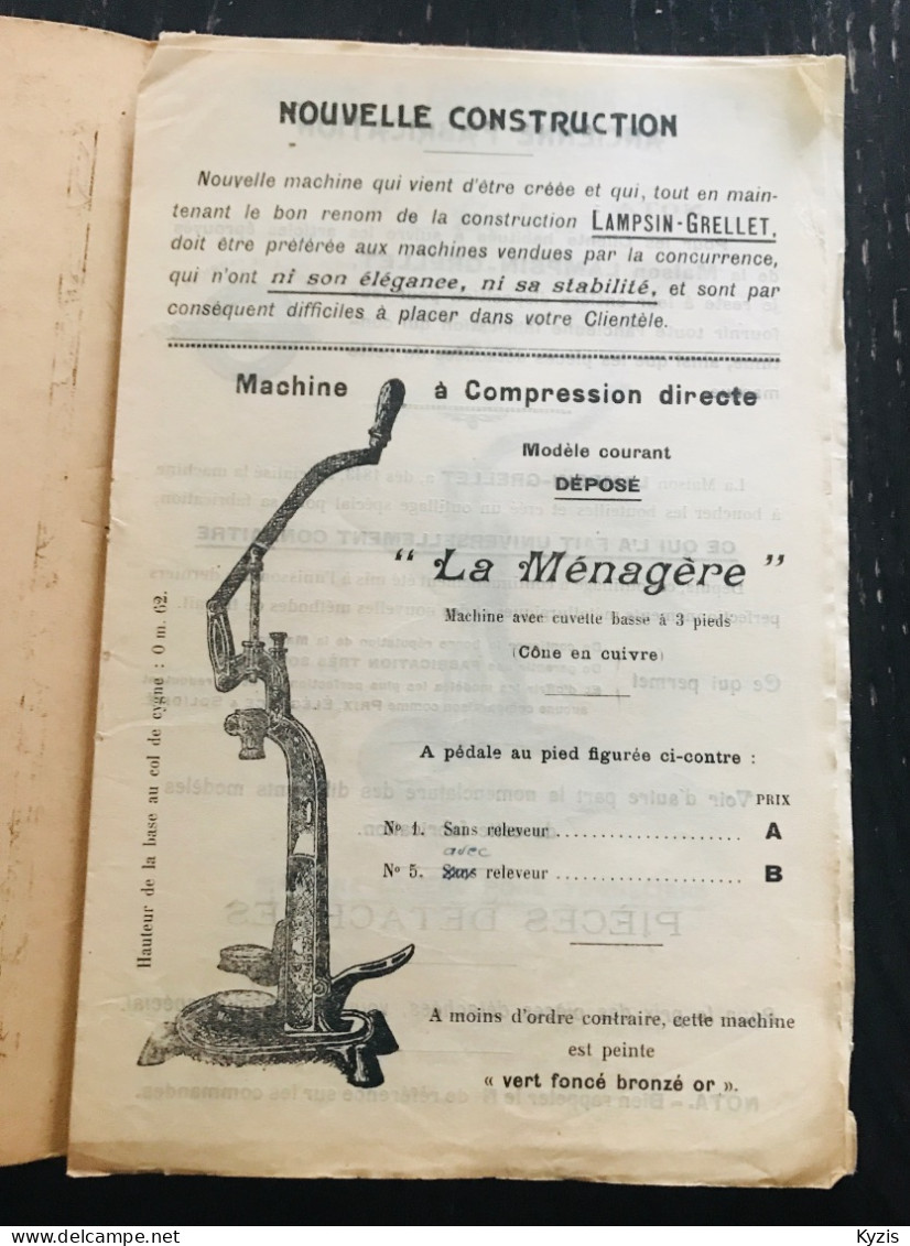 CATALOGUE DES MACHINES ET PIÈCES DÉTACHÉES DE MACHINES À BOUCHER LES BOUTEILLES - 1926 - Materiaal En Toebehoren