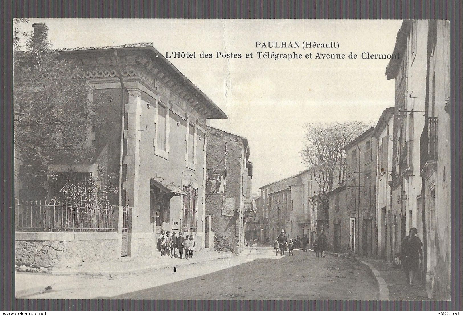 Paulhan, L'hotel Des Postes Et Télégraphes Et Avenue De Clermont (A13p8) - Paulhan