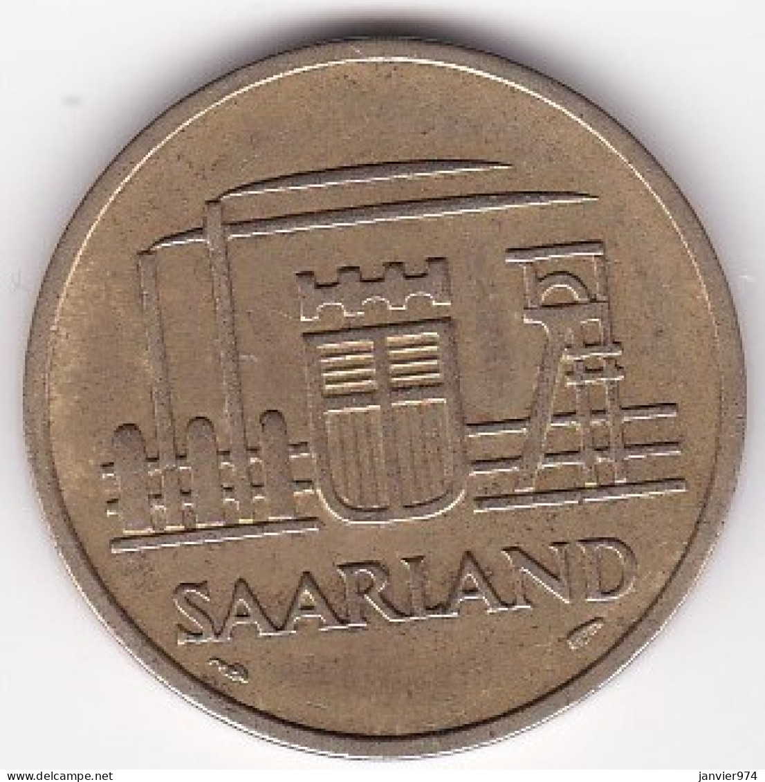 Sarre, Protectorat Français , 50 Franken 1954, Bronze-aluminium, KM# 3 - 50 Franken