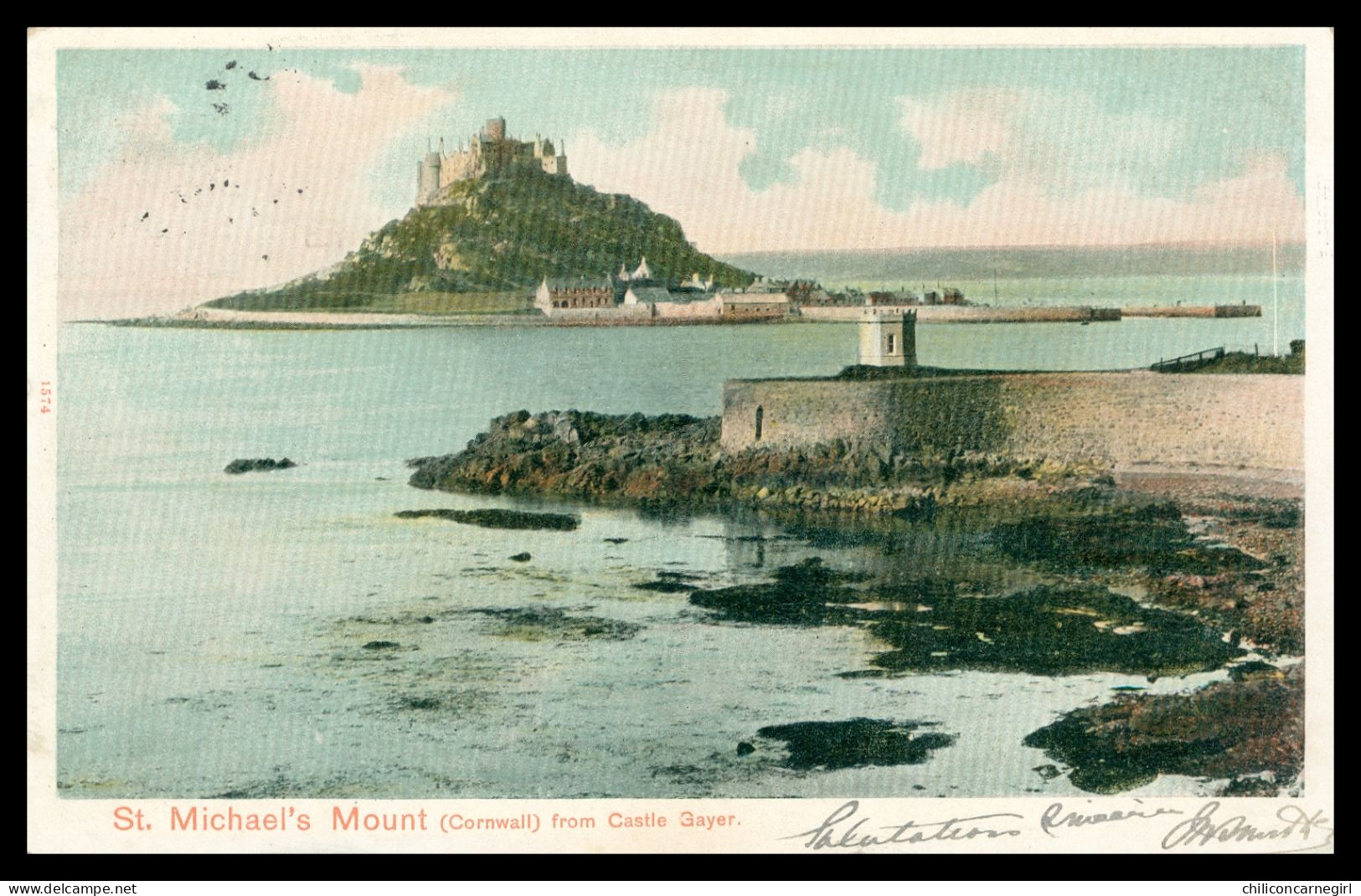 * MICHAEL'S MOUNT SUR HALF PENNY 636 - VERS DOCTEUR A LESPARRE GIRONDE 1905 - Brieven En Documenten