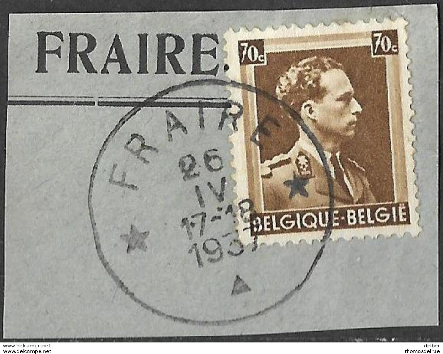 8S-141: N°427: *FRAIRE* : Sterstempel - 1934-1935 Leopold III