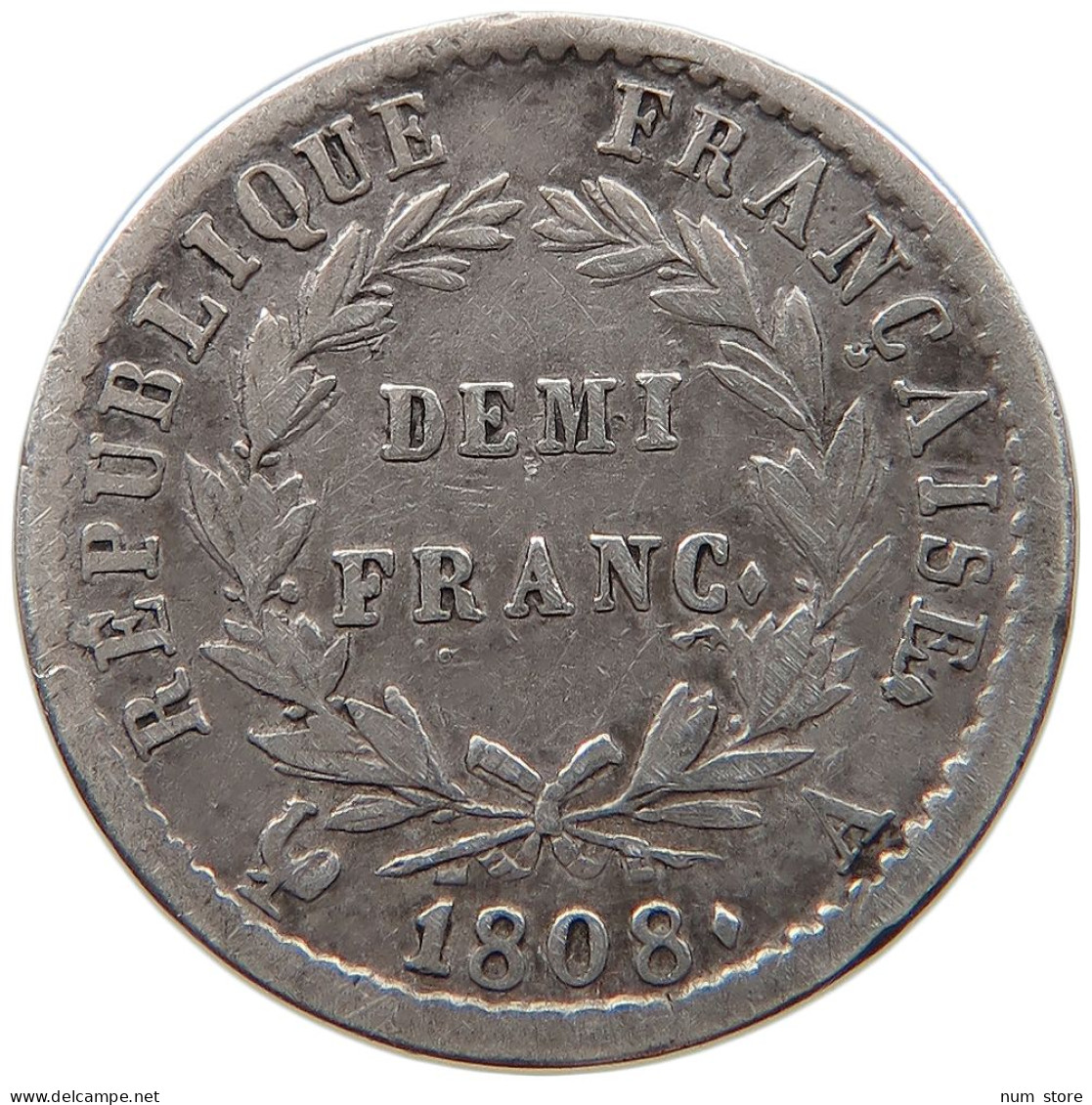 FRANCE 1/2 FRANC 1808 A Napoleon I. (1804-1814, 1815) #t143 0617 - 1/2 Franc