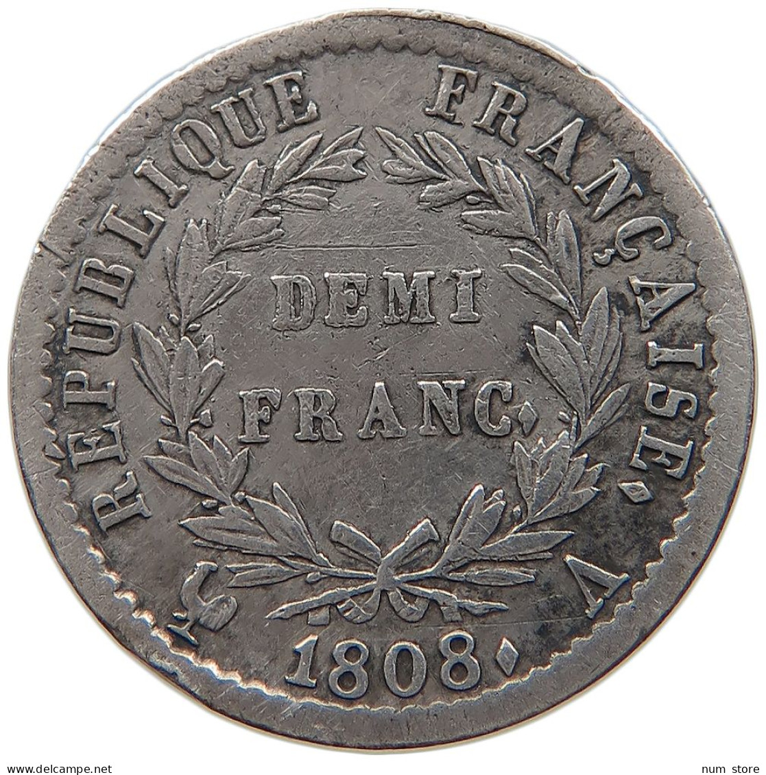 FRANCE 1/2 FRANC 1808 A Napoleon I. (1804-1814, 1815) #t143 0499 - 1/2 Franc