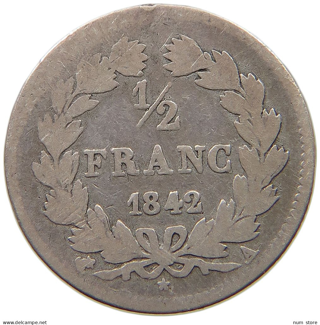 FRANCE 1/2 DEMI FRANC 1842 A LOUIS PHILIPPE I. (1830-1848) #t111 1331 - 1/2 Franc