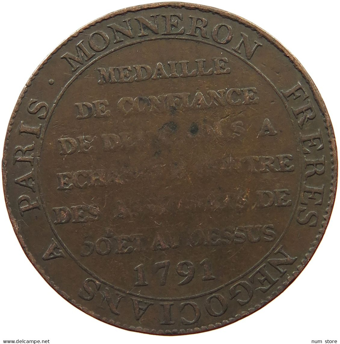 FRANCE 2 SOLS 1791 MONNERON #t146 0087 - 1791-1792 Constitution (An I)