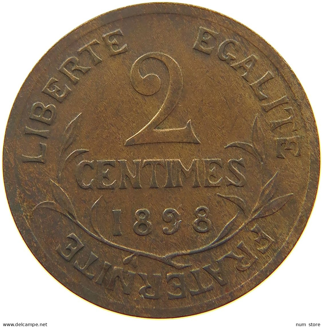 FRANCE 2 CENTIMES 1898  #a095 0665 - 2 Centimes