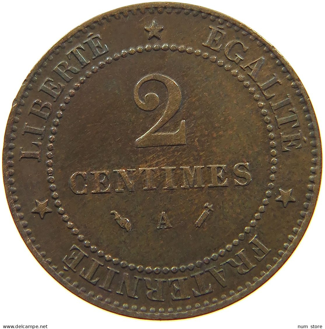 FRANCE 2 CENTIMES 1892 A  #c081 0407 - 2 Centimes