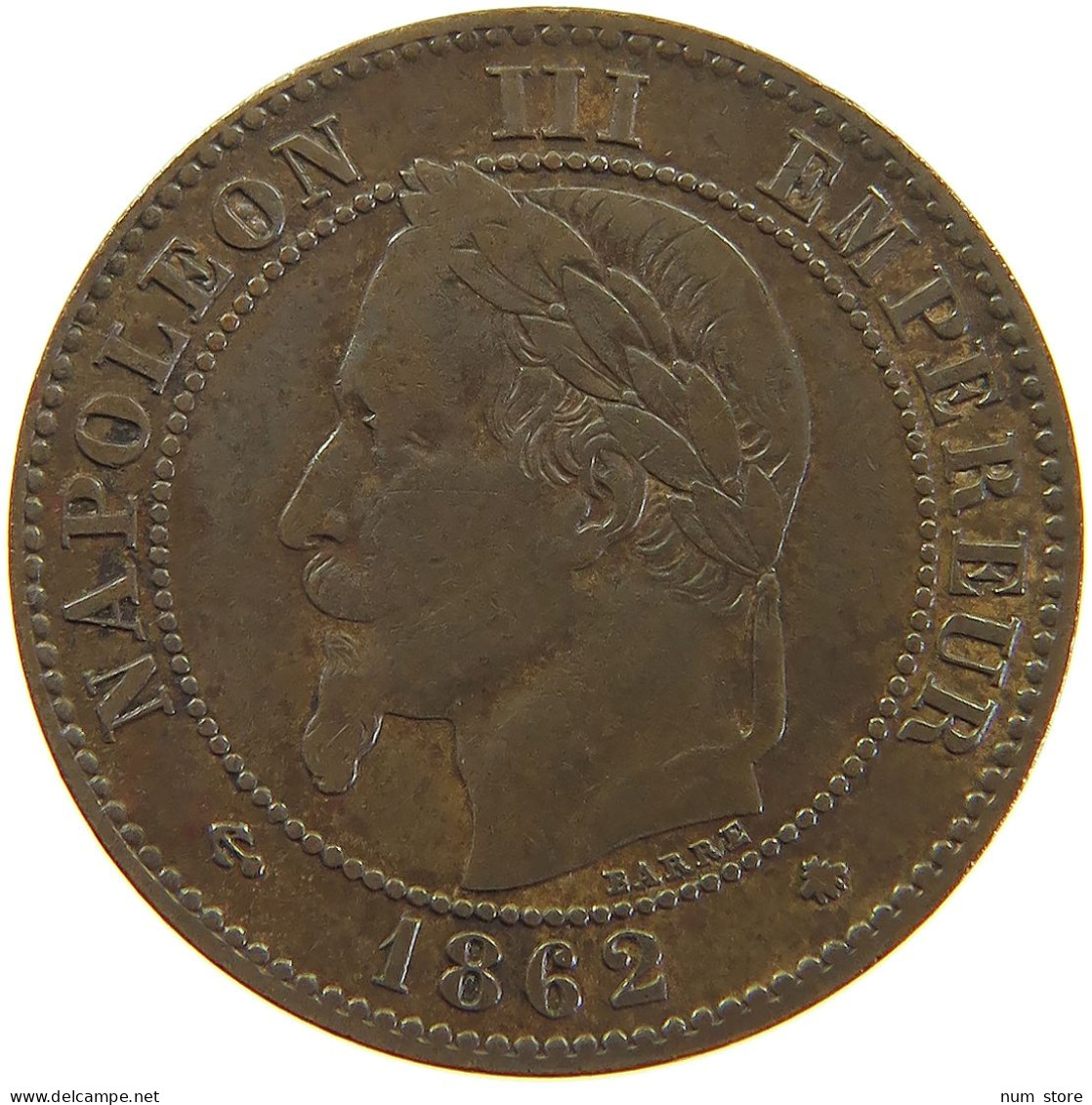 FRANCE 2 CENTIMES 1862 A Napoleon III. (1852-1870) #a059 0151 - 2 Centimes