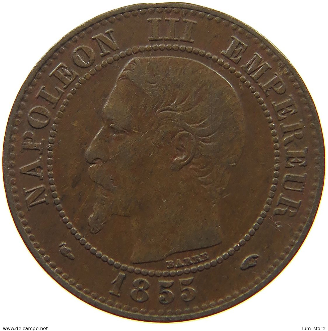 FRANCE 2 CENTIMES 1855 A Napoleon III. (1852-1870) #a093 0521 - 2 Centimes