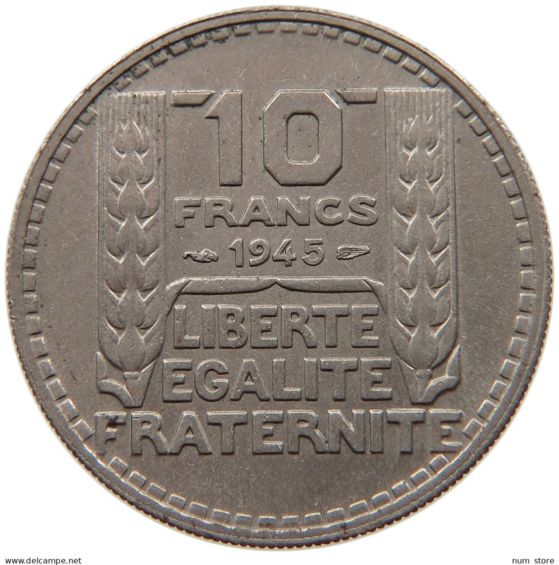 FRANCE 10 FRANCS 1945 SHORT WINGS #s004 0231 - 10 Francs